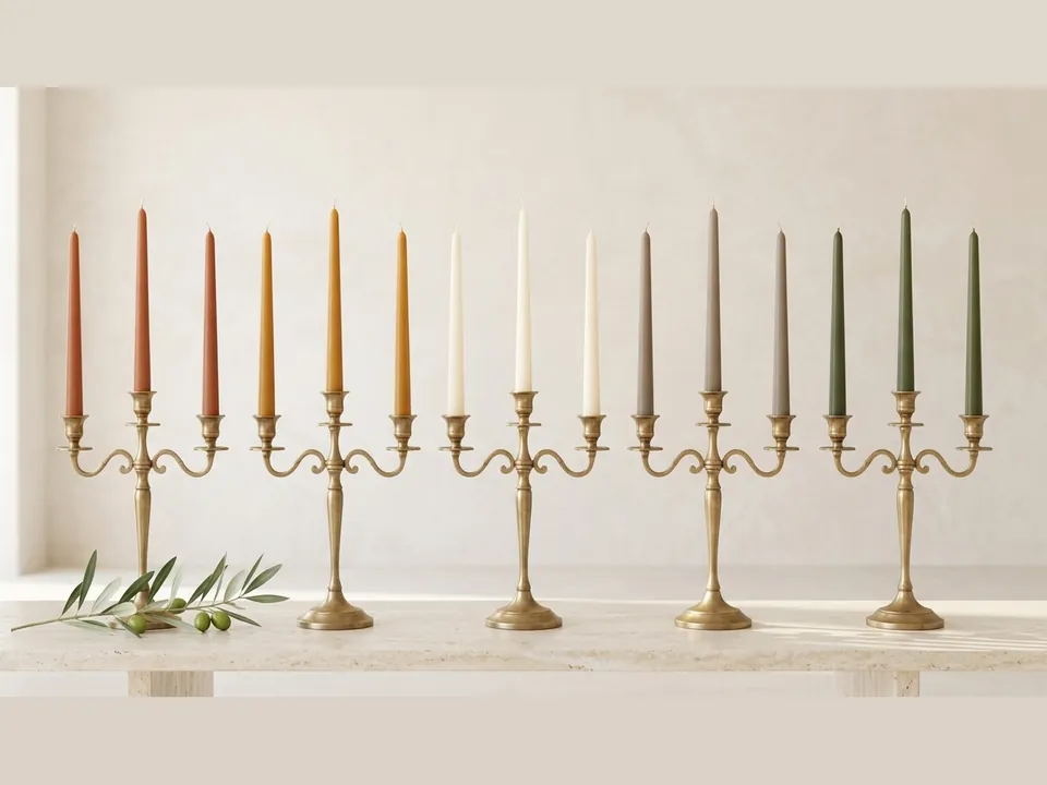 Cero: tall slim dinner candles in candlesticks
