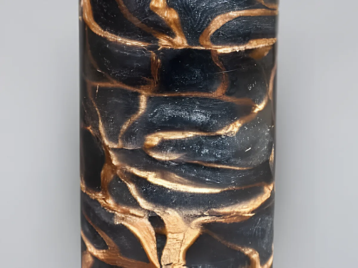 Colonna Mosaico: mosaic pillar candle in an obsidian pattern