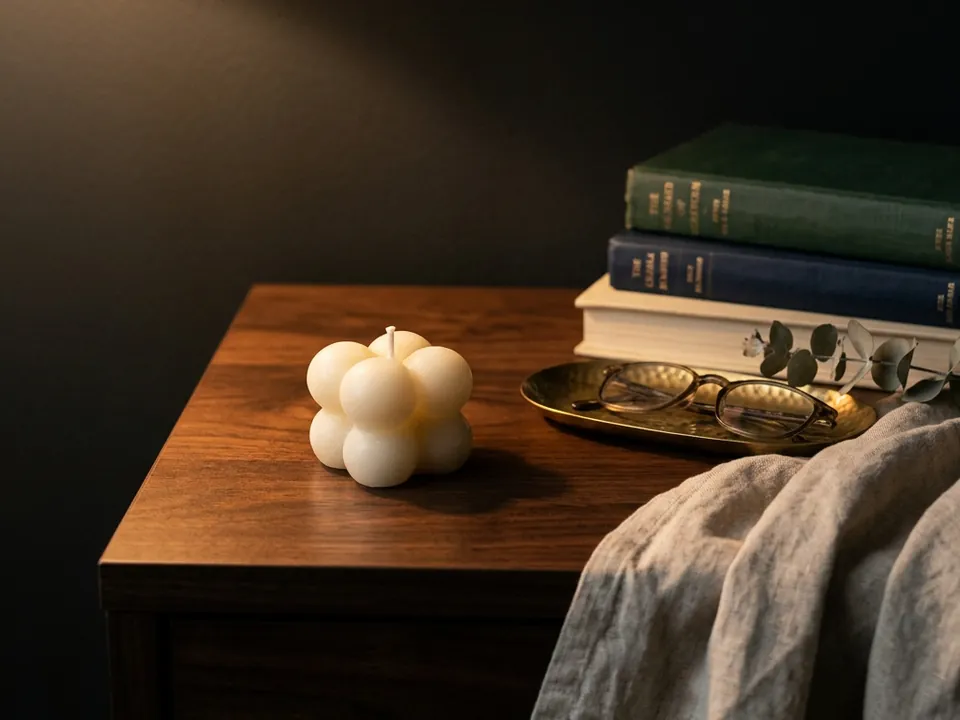 Grappolo: bubble-textured cube candle