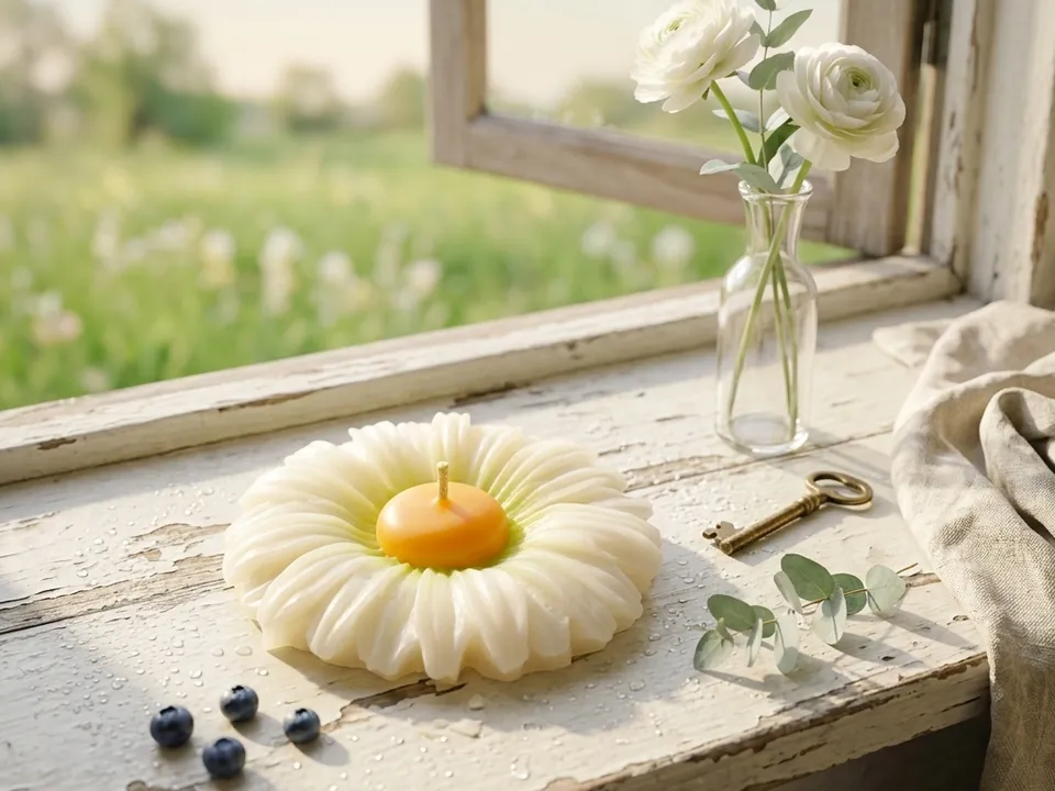 Margherita: daisy-shaped candle