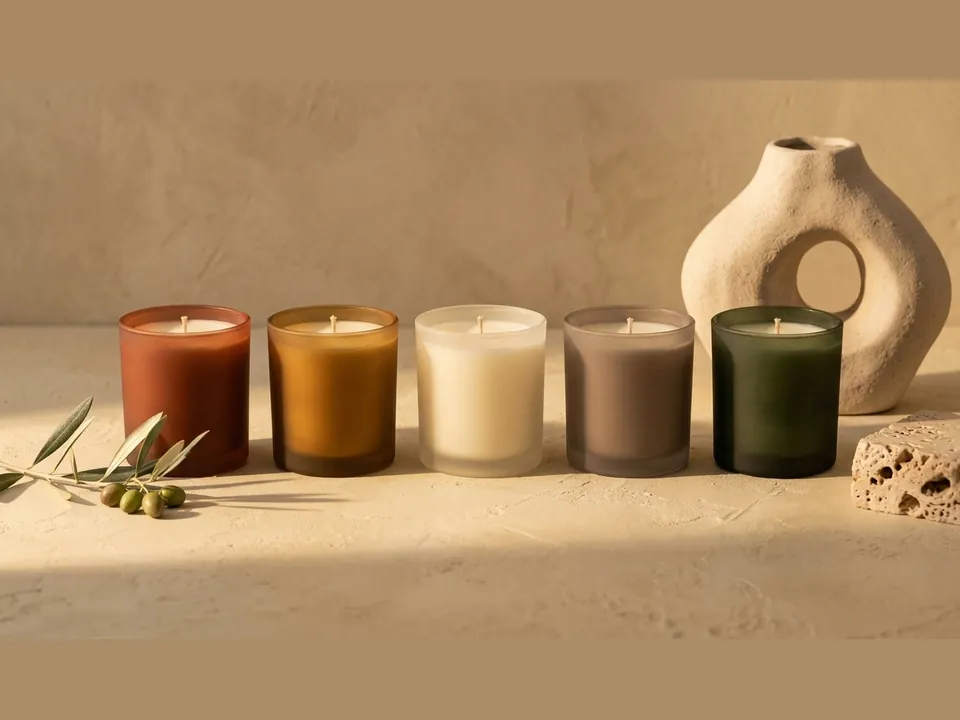 Nebbia: frosted glass jar candles
