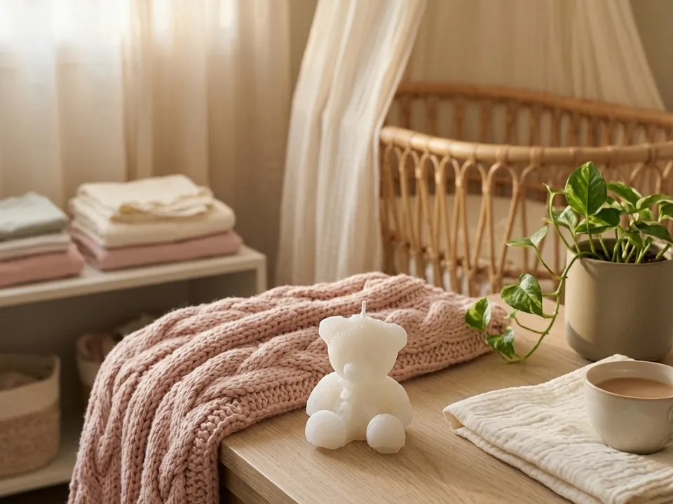 Orsetto: candle in the form of a sitting teddy bear