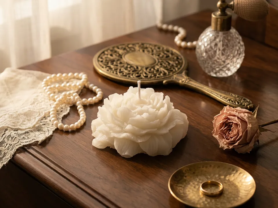 Peonia: peony-shaped candle