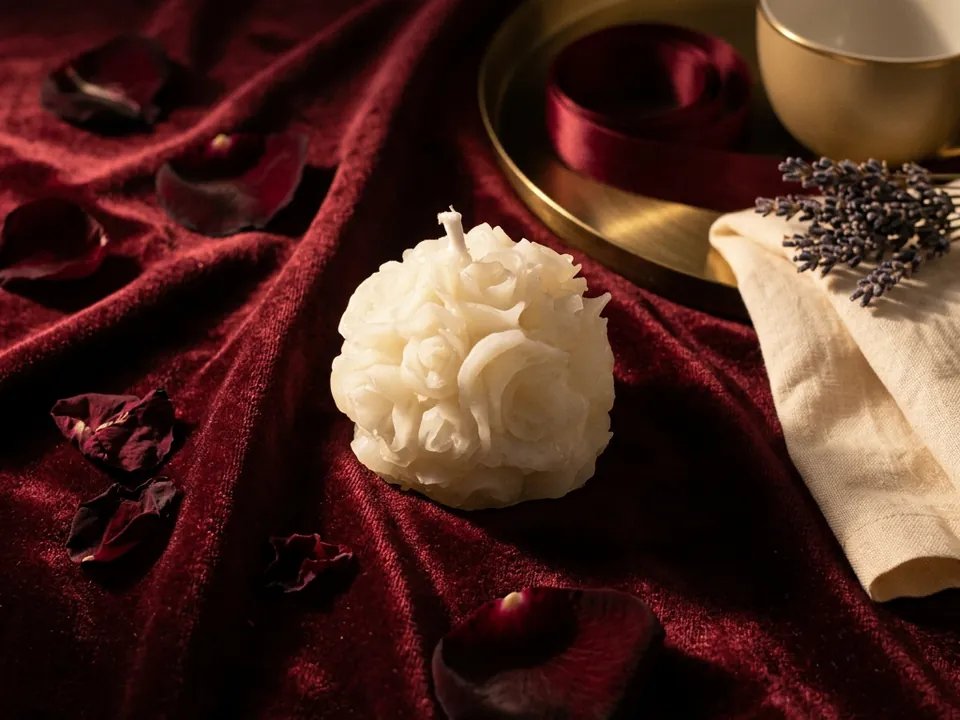 Rosa: rose-shaped candle