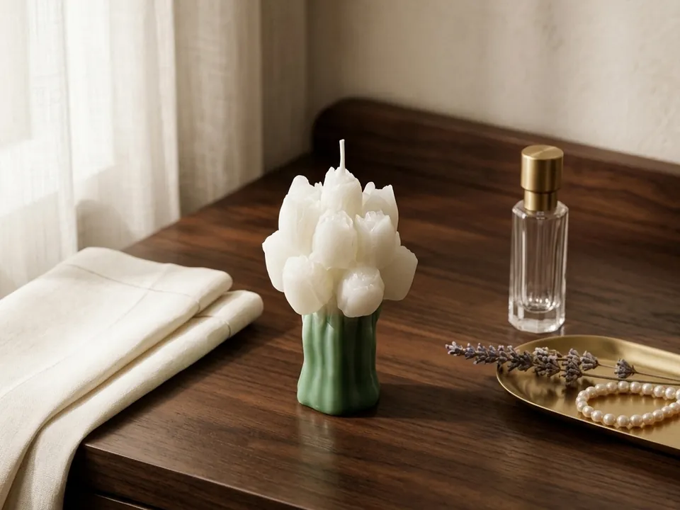 Tulipano: candle in the form of a tulip bouquet