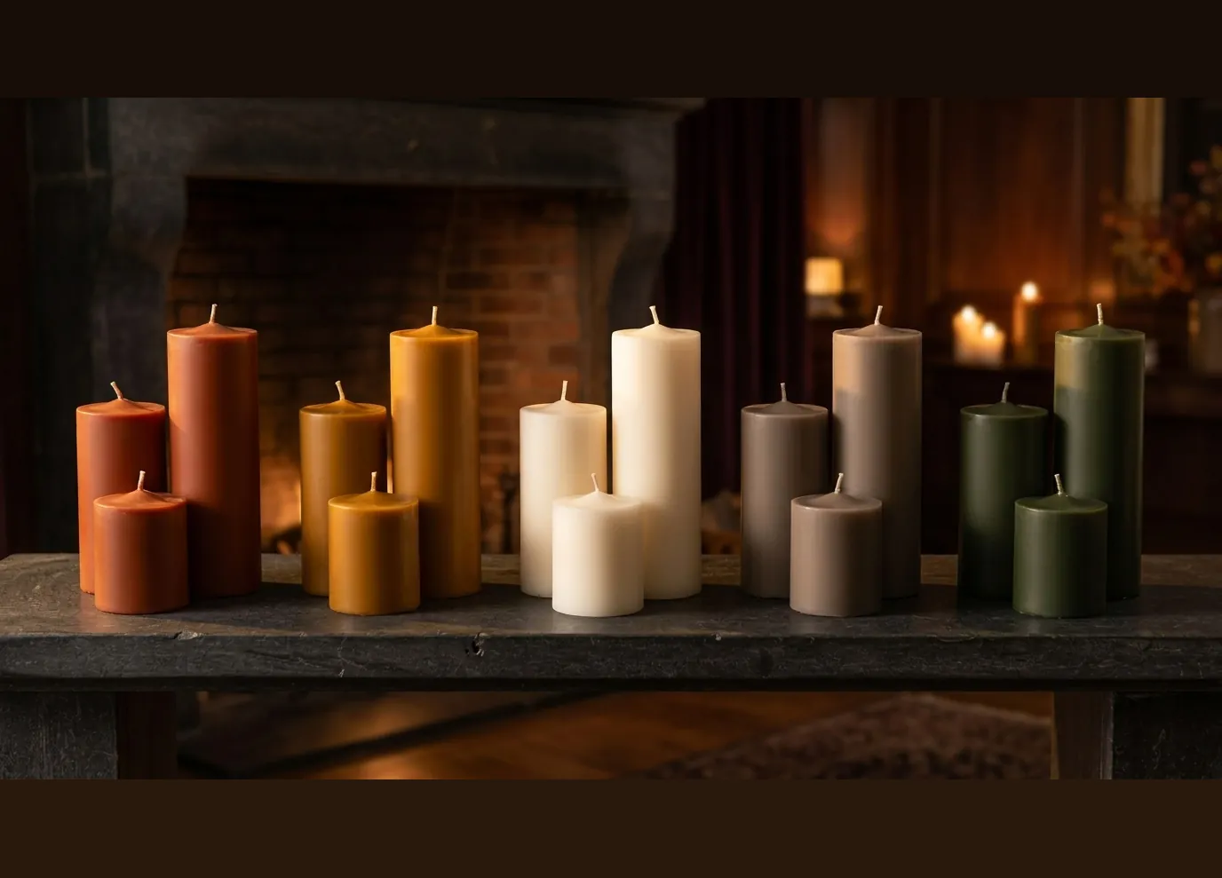 Pilastro pillar candles in three heights